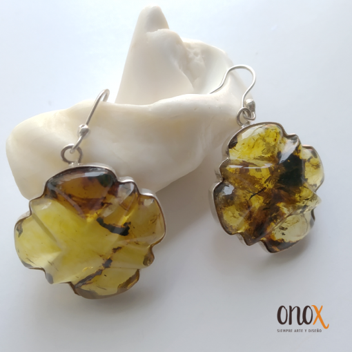 Aretes de ámbar en plata - Imagen 2