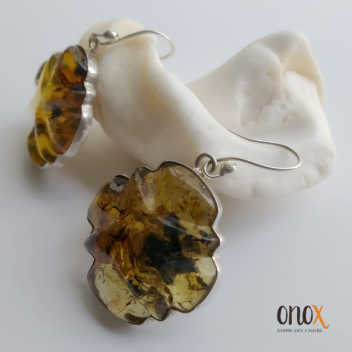 Aretes de ámbar en plata - Imagen 3