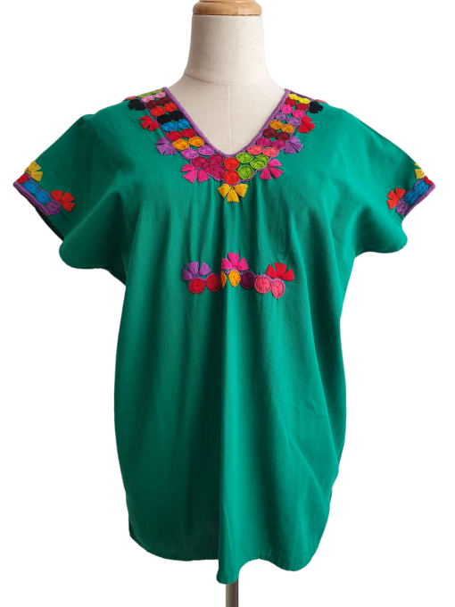 Blusa manga corta cuello "V" multicolor. Talla 32-34 (Mediana) - Imagen 5