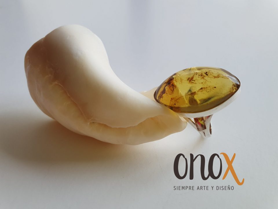 Anillo ámbar óvalo - Imagen 2