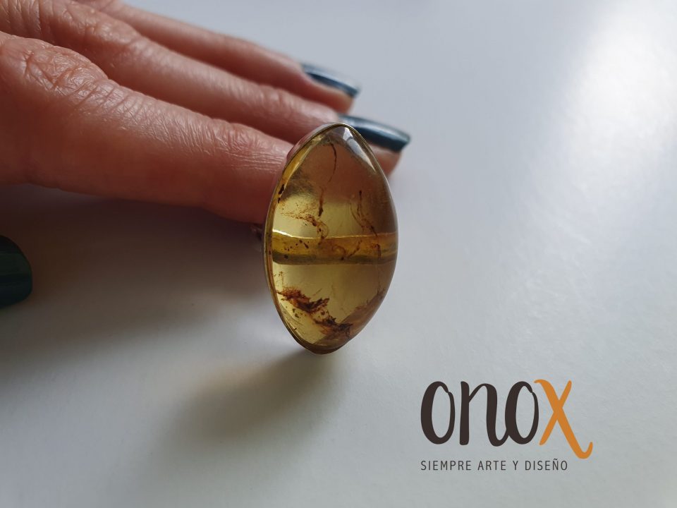 Anillo ámbar óvalo - Imagen 3