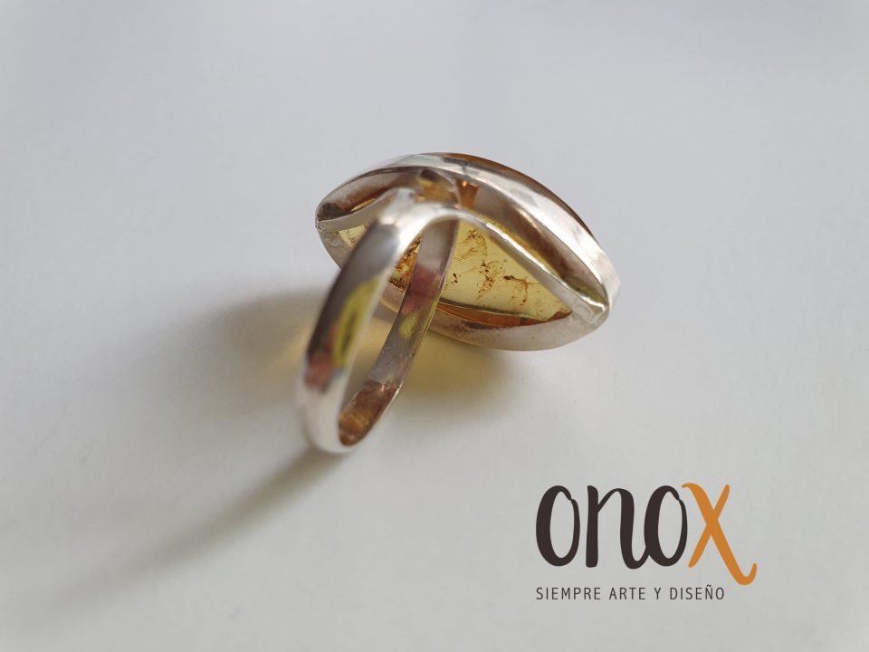 Anillo ámbar óvalo - Imagen 4