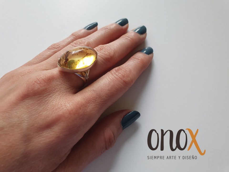 Anillo ámbar óvalo - Imagen 6