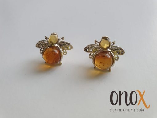Aretes ámbar abejas