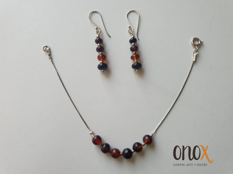 Aretes esferas de ámbar rojo - Imagen 5