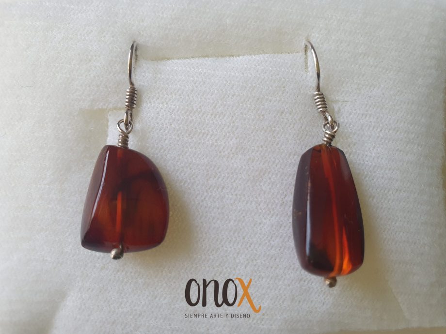 Aretes ámbar rojo - Imagen 3