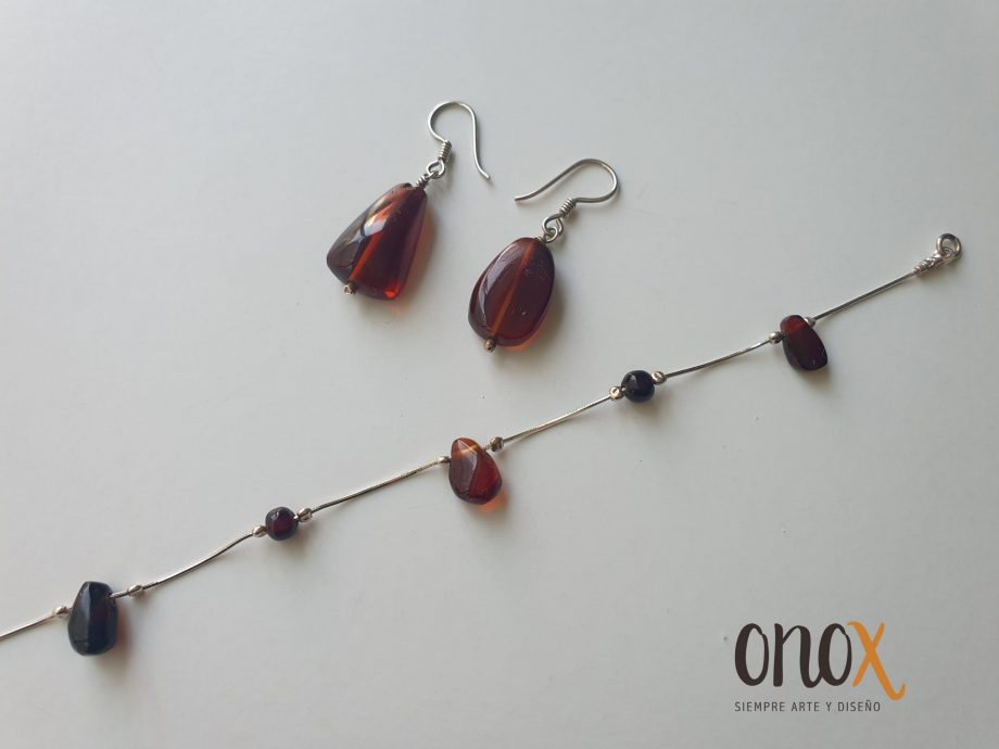 Aretes ámbar rojo - Imagen 5