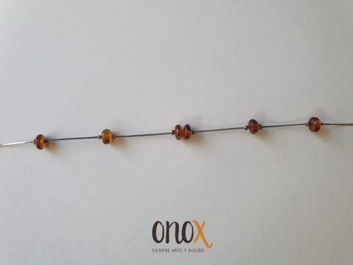 Pulsera de ámbar en plata