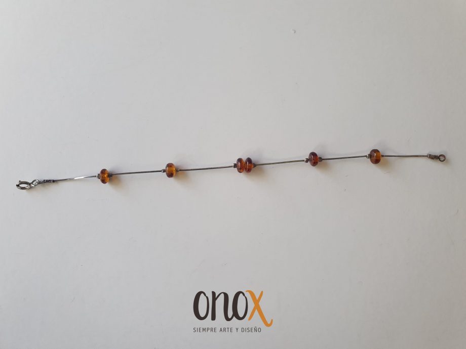 Pulsera de ámbar en plata - Imagen 2