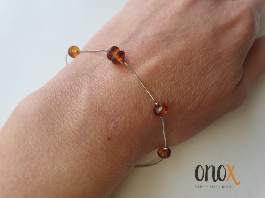 Pulsera de ámbar en plata - Imagen 3