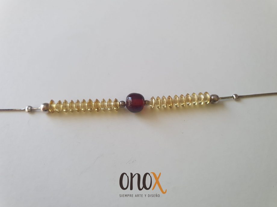 Pulsera de ámbar en plata