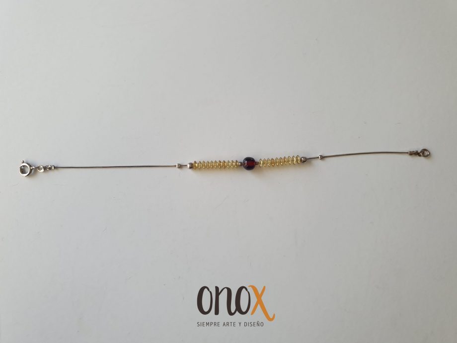 Pulsera de ámbar en plata - Imagen 2