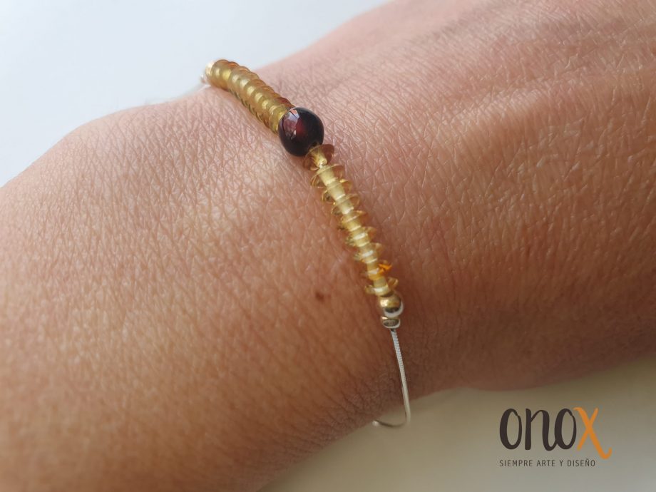 Pulsera de ámbar en plata - Imagen 4