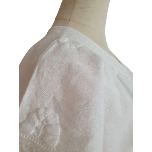 Blusa bordada a mano manga corta totalmente blanca. Talla 32-34 (Mediana) - Imagen 5