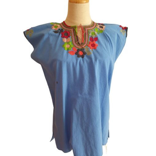 Blusa bordada a mano manga corta. Talla 32-34 (Mediana)