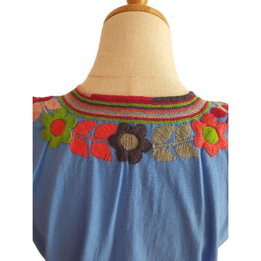 Blusa bordada a mano manga corta. Talla 32-34 (Mediana) - Imagen 4