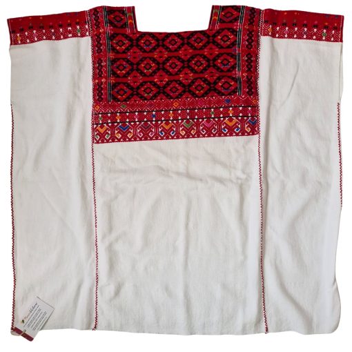 Blusa bordada en telar de cintura tipo Larráinzar. Talla 42-44 (Muy Grande)