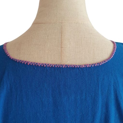 Blusa bordada a mano manga corta. Talla 32-34 (Mediana) - Imagen 6