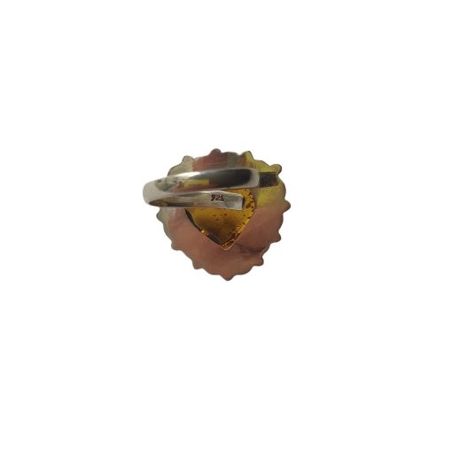 Anillo de ámbar forma corazón ajustable - Imagen 4