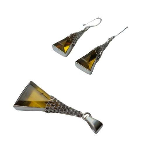 Juego de aretes y dije de ámbar de Chiapas - Imagen 2