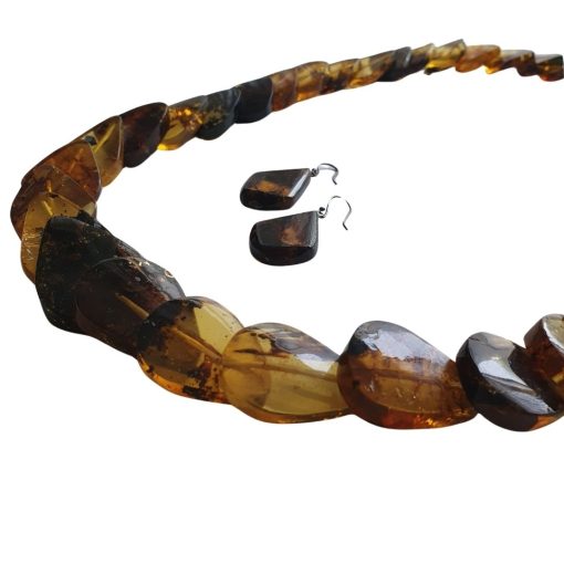 Collar y aretes ámbar. Colección Dominó - Imagen 6