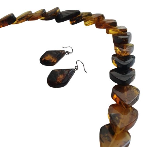 Collar y aretes ámbar. Colección Dominó - Imagen 9