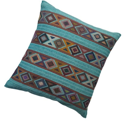 Par de fundas de cojines con brocados (turquesa) - Imagen 4
