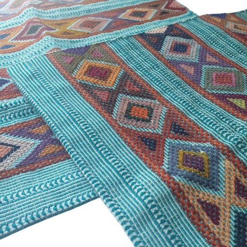 Par de fundas de cojines con brocados (turquesa) - Imagen 8