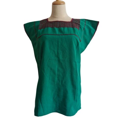 Blusa bordada a mano manga corta. Talla 32-34 (Mediana)