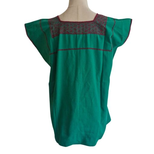 Blusa bordada a mano manga corta. Talla 32-34 (Mediana) - Imagen 6