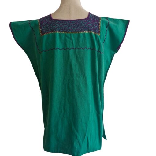 Blusa bordada a mano manga corta. Talla 32-34 (Mediana) - Imagen 6