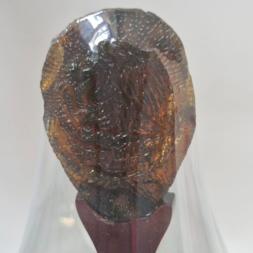 Escudo Nacional Mexicano ámbar con base de madera de cedro - Imagen 10