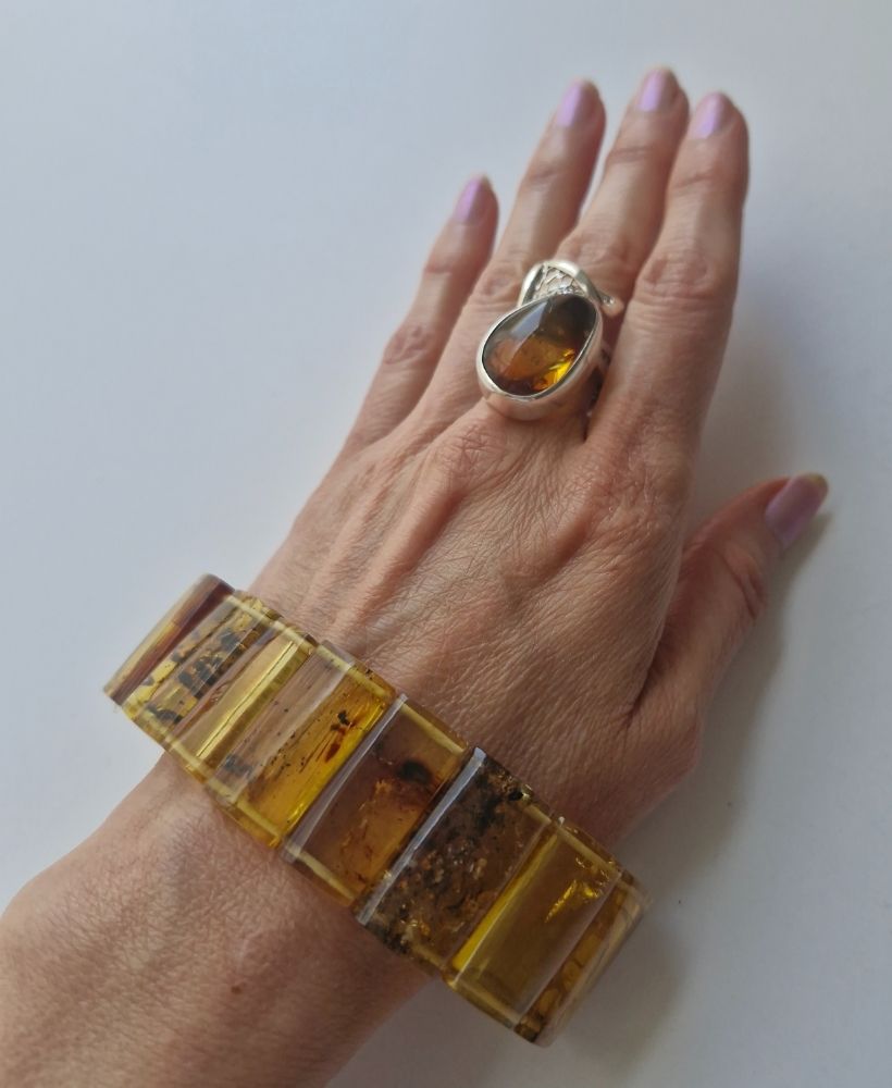 Pulsera de rectángulos de ámbar - Imagen 9