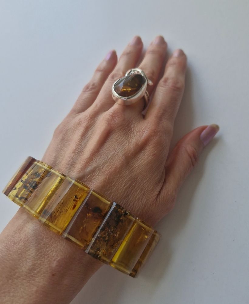 Pulsera de rectángulos de ámbar - Imagen 10