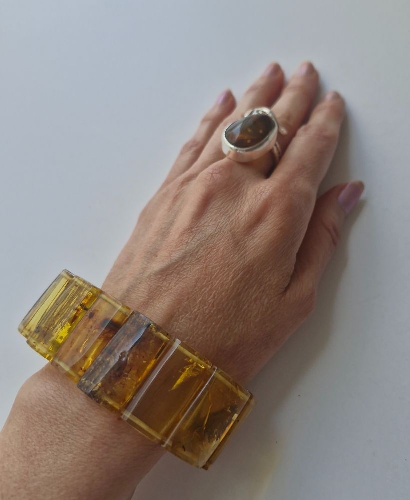 Pulsera de rectángulos de ámbar - Imagen 11