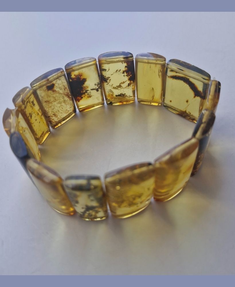 Pulsera de rectángulos de ámbar con uno oscuro - Imagen 3