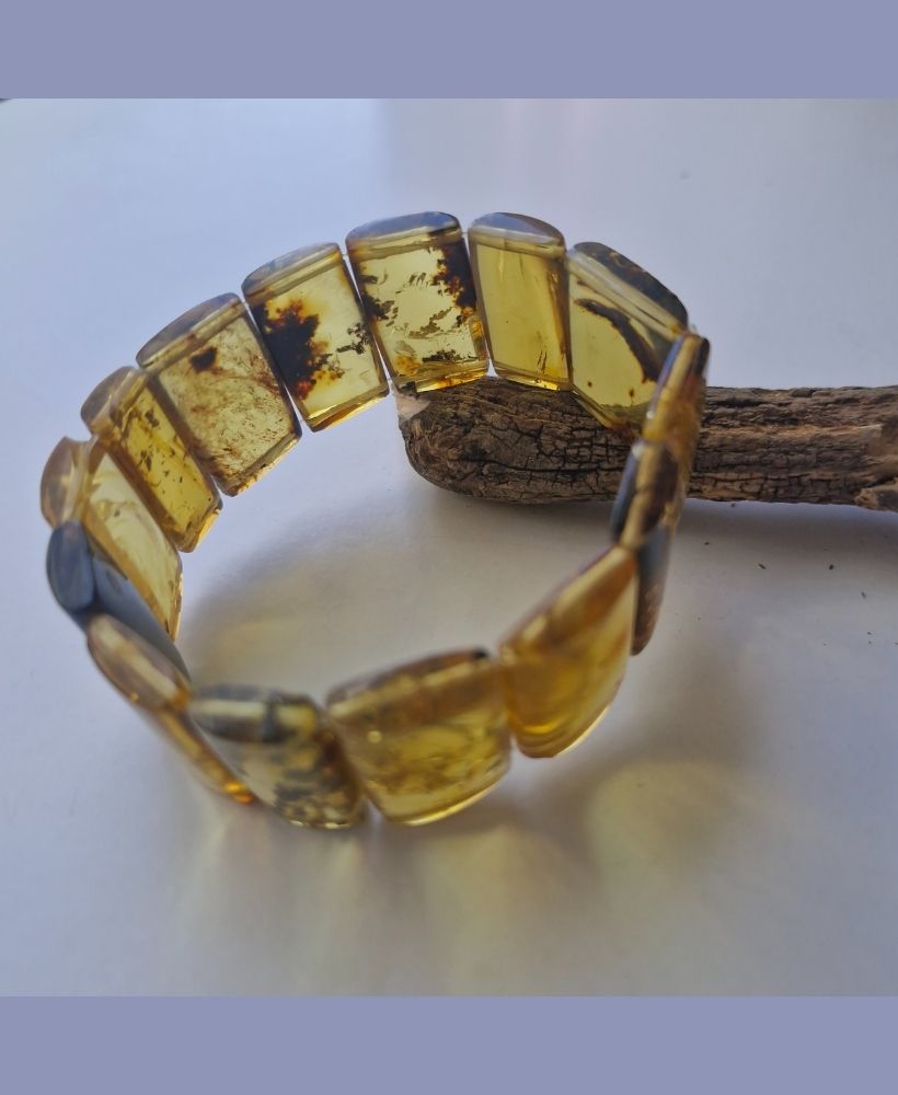 Pulsera de rectángulos de ámbar con uno oscuro - Imagen 4