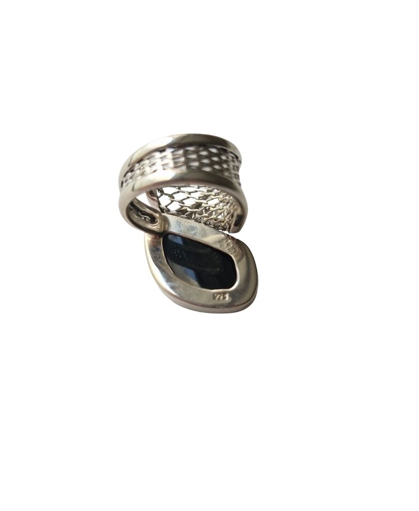 Anillo de ámbar rojo oscuro ajustable - Imagen 6