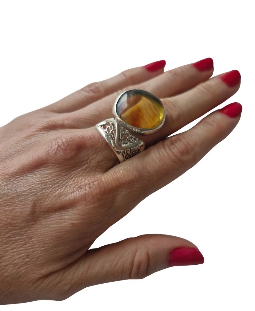 Anillo Eye ámbar ajustable - Imagen 7