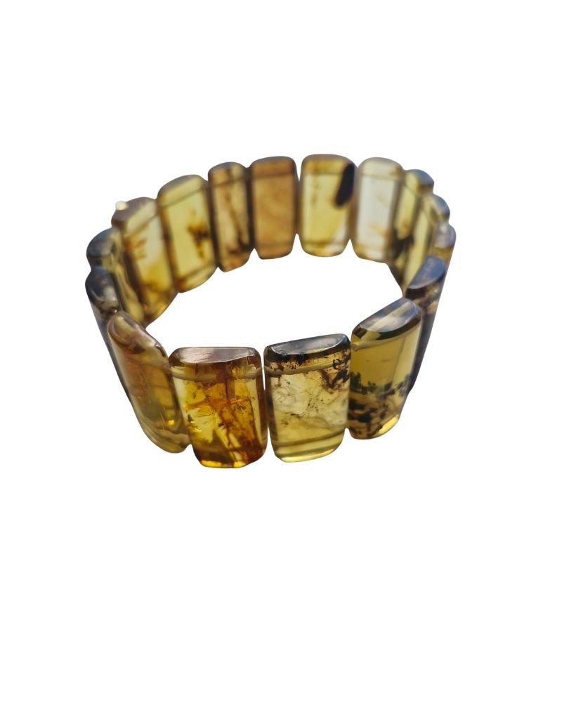 Pulsera de ámbar rectángulos jaspeados - Imagen 2