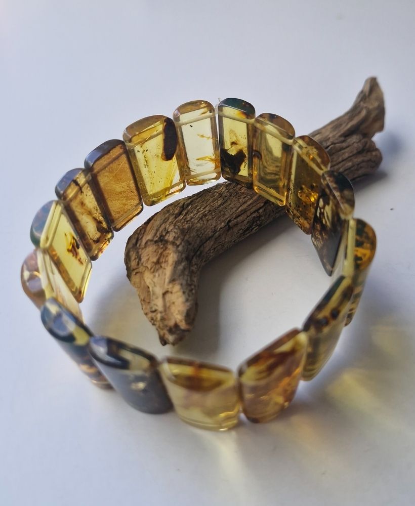 Pulsera de ámbar rectángulos jaspeados - Imagen 4
