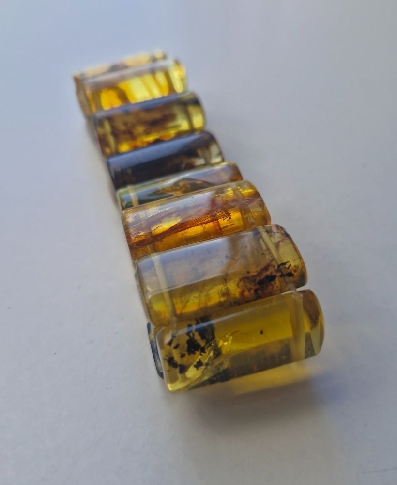 Pulsera de ámbar rectángulos jaspeados - Imagen 5