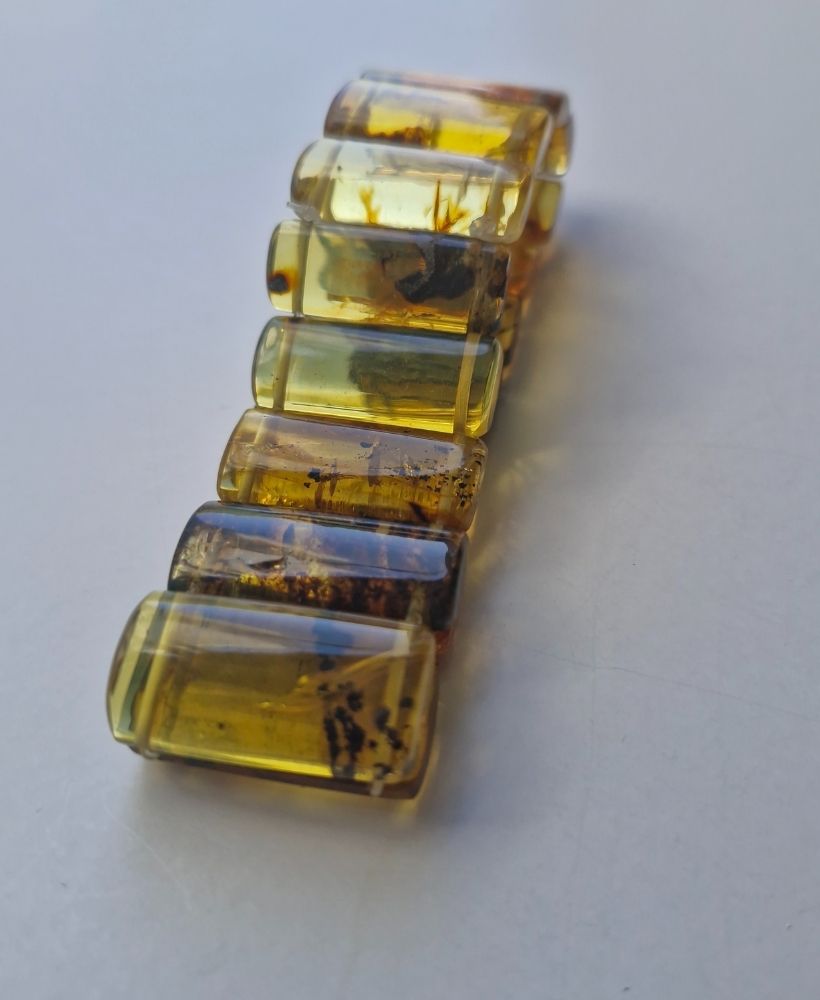 Pulsera de ámbar rectángulos jaspeados - Imagen 6
